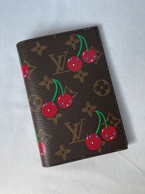 Louis Vuitton Passport Holder Wallet Cherries Cerise with Box